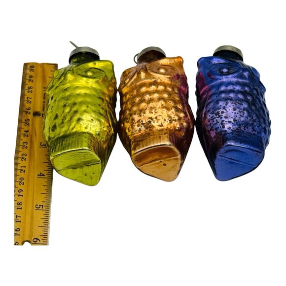 Owls Two’s Company Vintage Metallic Naturally Distressed Christmas Ornaments 4” - Picture 3 of 7